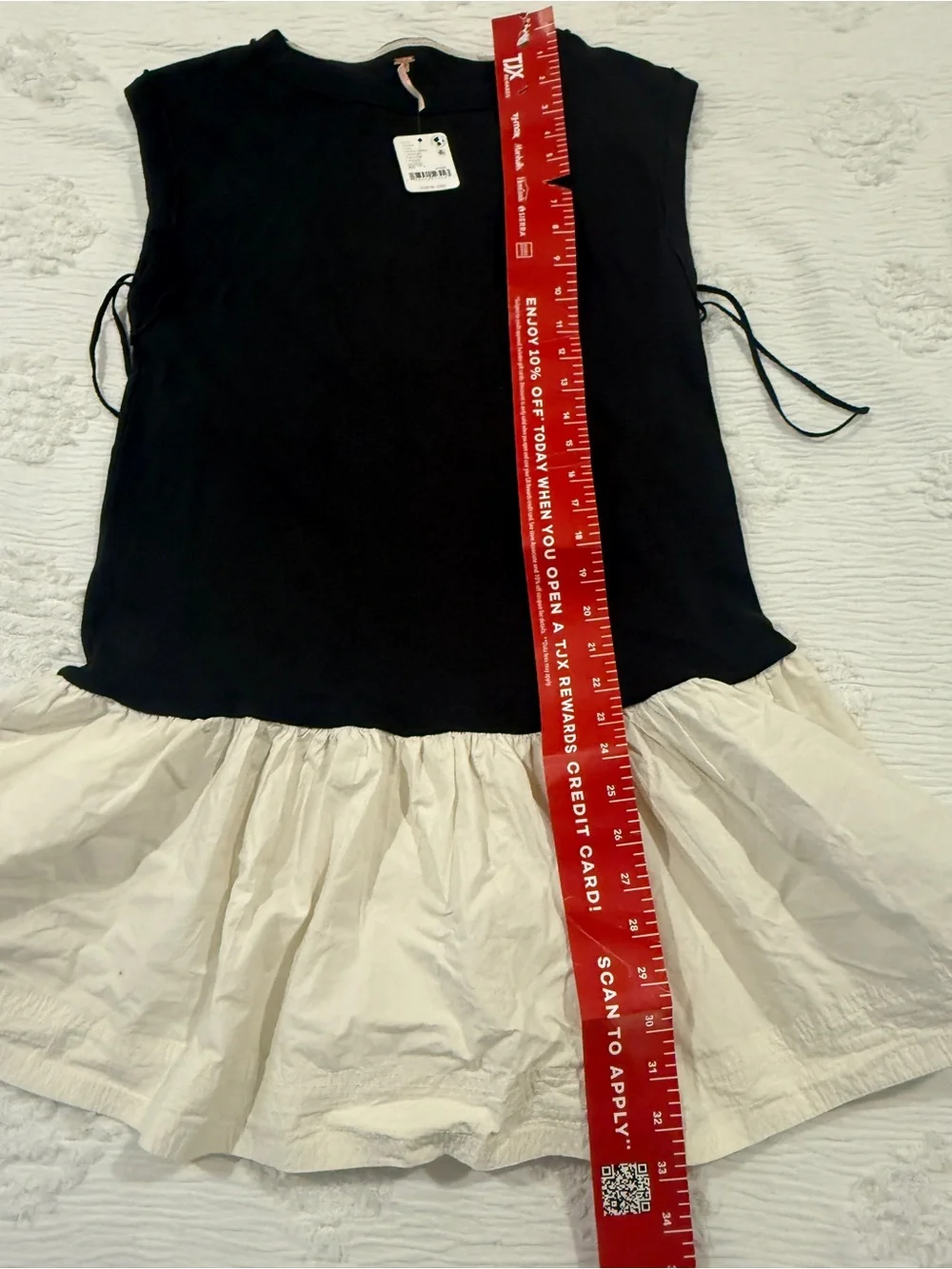 Free People Simply Smitten Mini Dress Black White Mixed Media OB1297645 XS